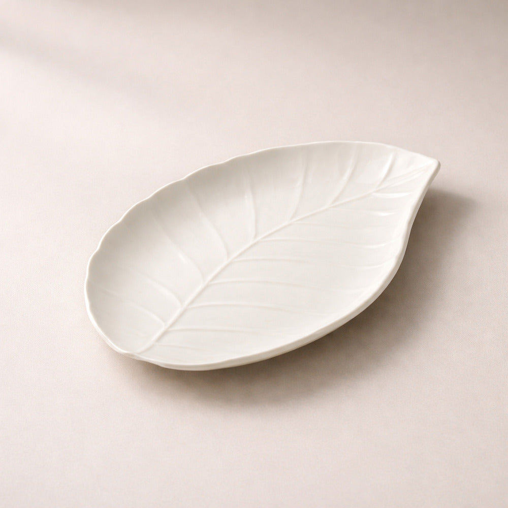 Vassoietto Foglia Alloro Brandani porcellana Art 51130 elegante