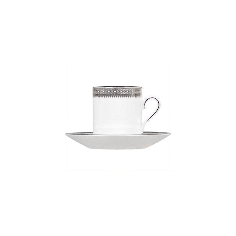 Vera Wang By Wedgwood Vera Lace Platinum - 4pcs - Piatto Frutta & Accent e Tazza Caffè The