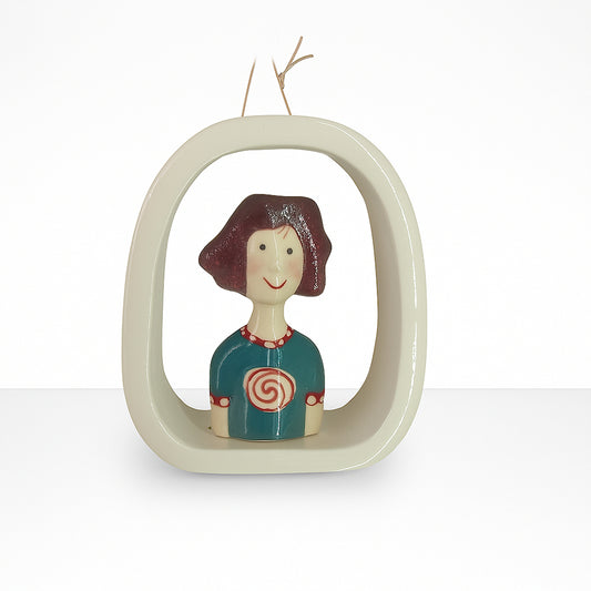 Video Bambina Terre di Scirocco in Ceramica Artistica 14x12 cm