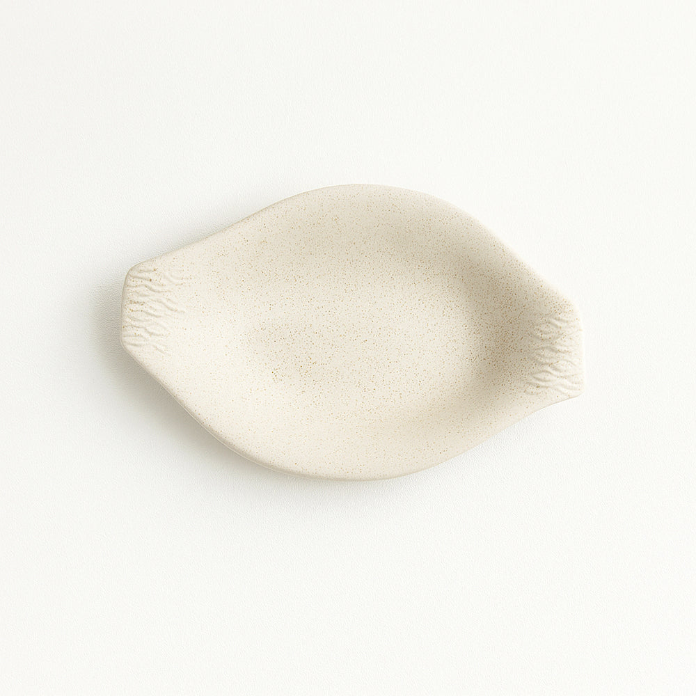 Vuotatasche Ovale Wald in Ceramica Panna Kergres 23x14xH4,5 cm