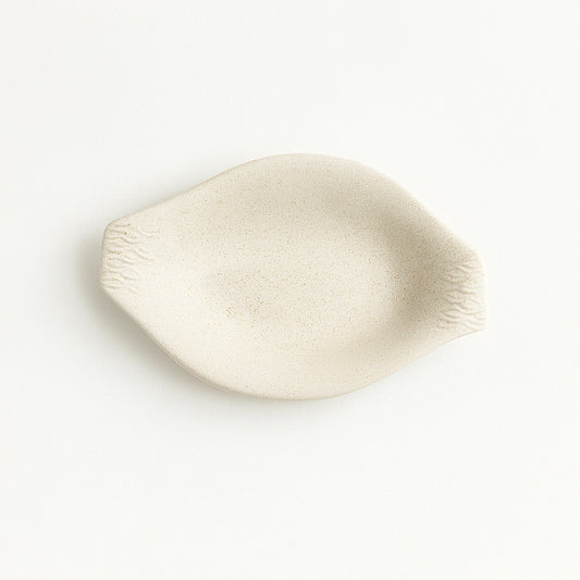 Vuotatasche Ovale Wald in Ceramica Panna Kergres 23x14xH4,5 cm