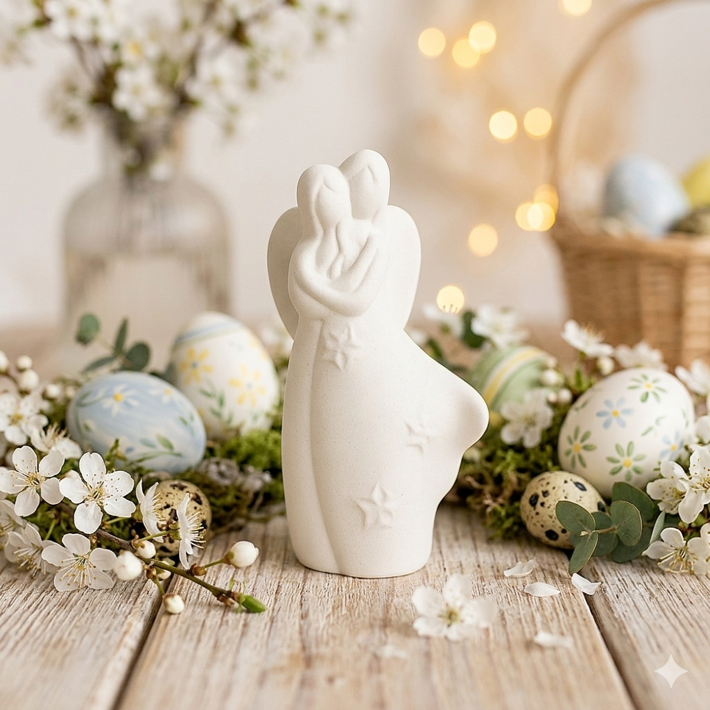 Wald Statua Angeli Abbraccio H18 Ceramica Kergres
