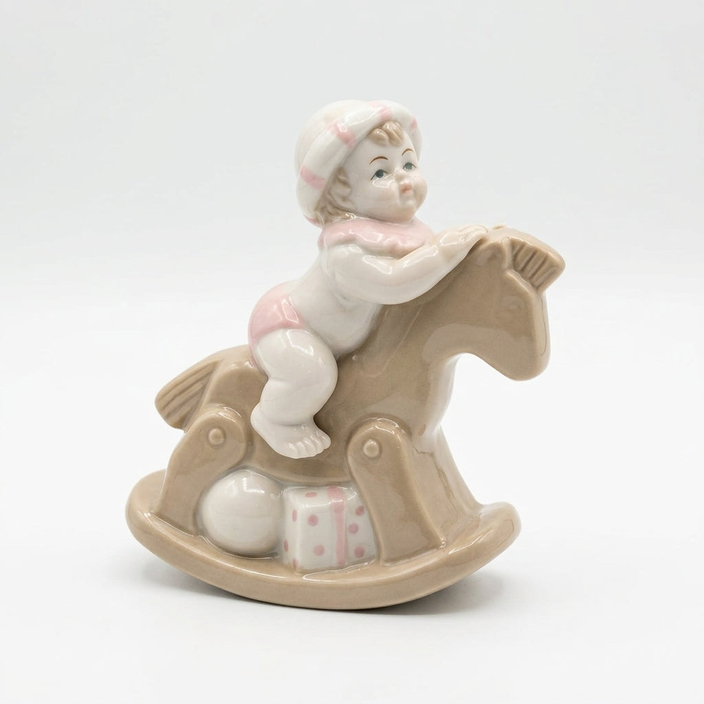 Yvonne Gontier Cavalluccio a Dondolo in Porcellana 12x10 cm