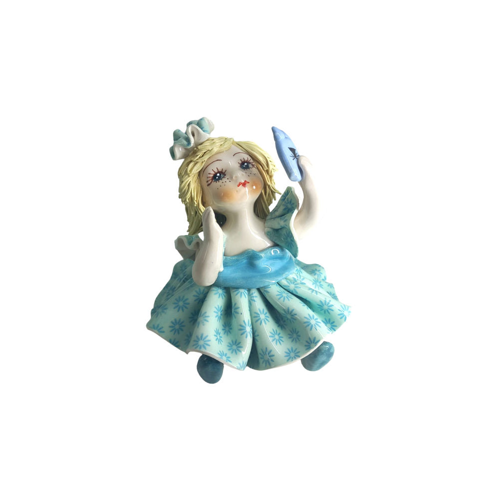 Zampiva Bambola Bimba Azzurra 01 Selfie Made In Italy In Ceramica B00445