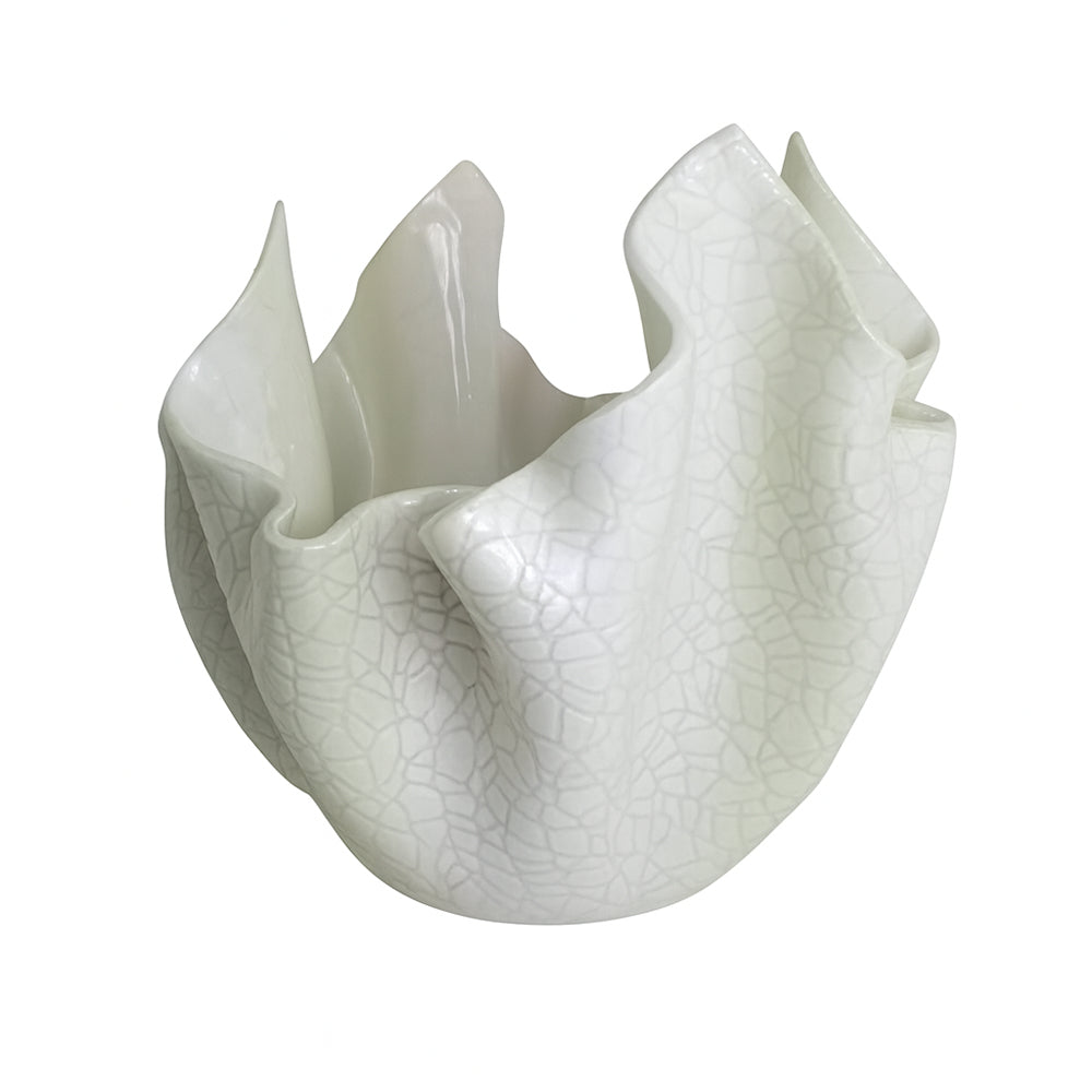 Zampiva – Centro Tavola in Ceramica Coccodrillo Bianco 25x25 cm – Made in Italy