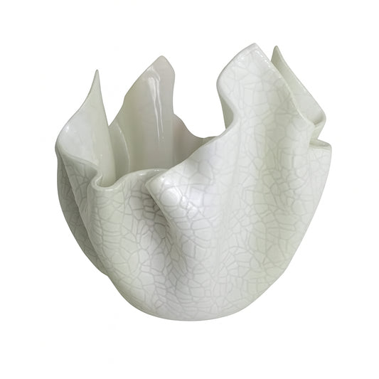 Zampiva – Centro Tavola in Ceramica Coccodrillo Bianco 25x25 cm – Made in Italy