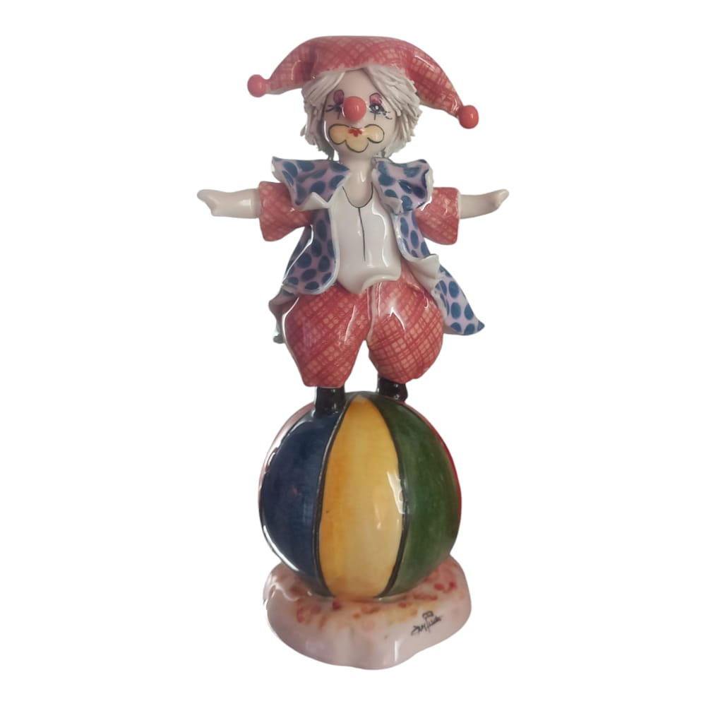Zampiva – Clown Pagliaccio in Porcellana H.19x10 cm Made in Italy