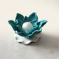 Zampiva Porta Candela Acquamarina in Ceramica Artistica 15x8 cm