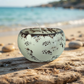 Zampiva Porta Candele Ceramica Bianca Decoro Maculato H11,5 cm