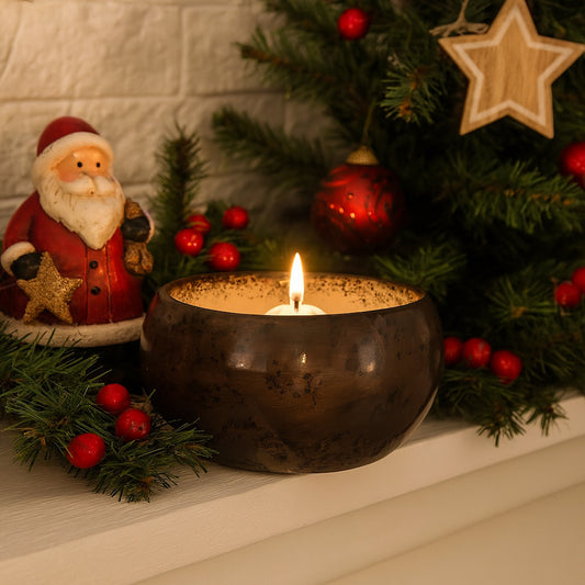 Zampiva Porta Candele Ceramica Fango Maculato H 11,5 cm