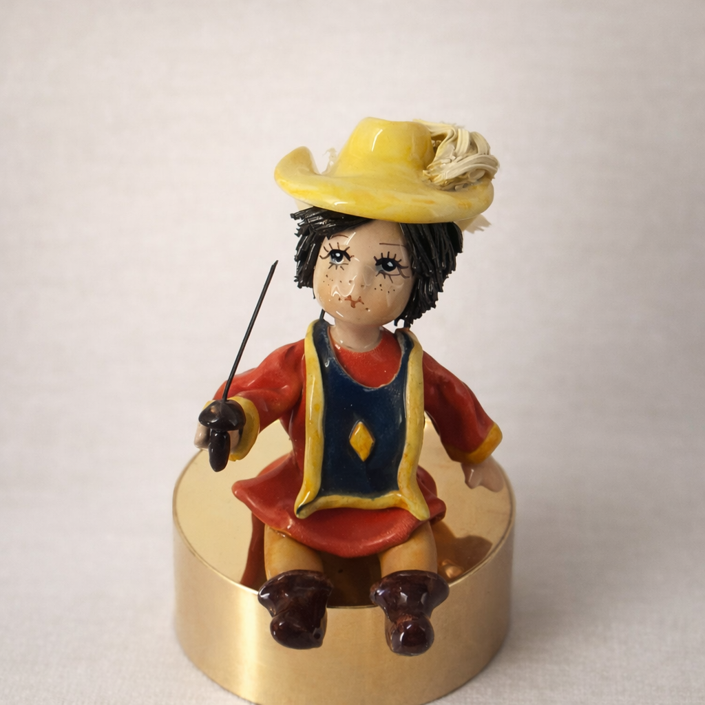 Zampiva Statua Moschettiere Ceramica Artigianale H 9 cm