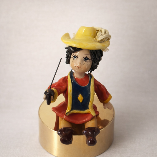 Zampiva Statua Moschettiere Ceramica Artigianale H 9 cm
