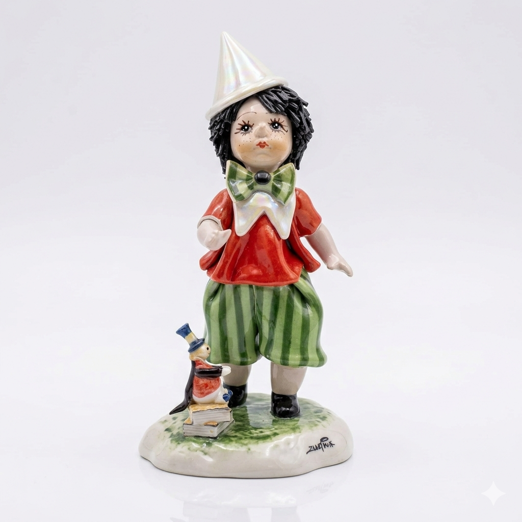 Zampiva Statua Pinocchio Ceramica Artigianale H 20 cm