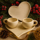 Zampiva Tête-à-Tête Vassoio Cuore con 2 tazzine caffè 15 cm – idea regalo romantica Made in Italy – Le Favole

