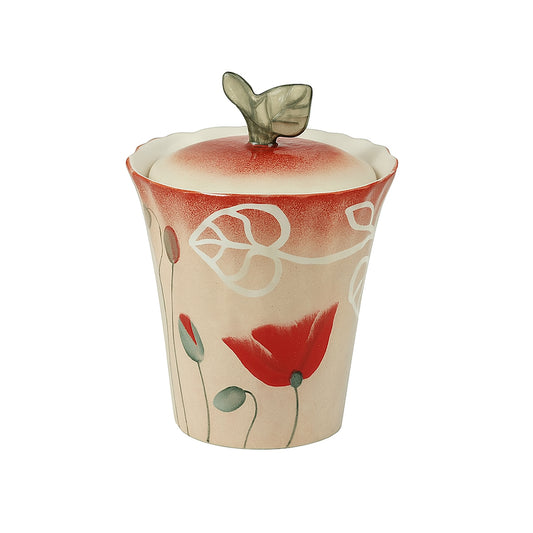 Zuccheriera Wald in Ceramica Kergres con Decoro Papaveri 9x12 cm
