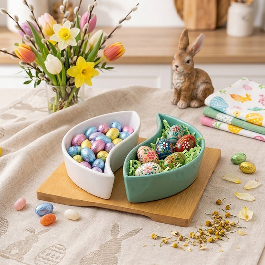 Cuorematto Wood/Porcelain Appetizer Tray 18×18 cm 