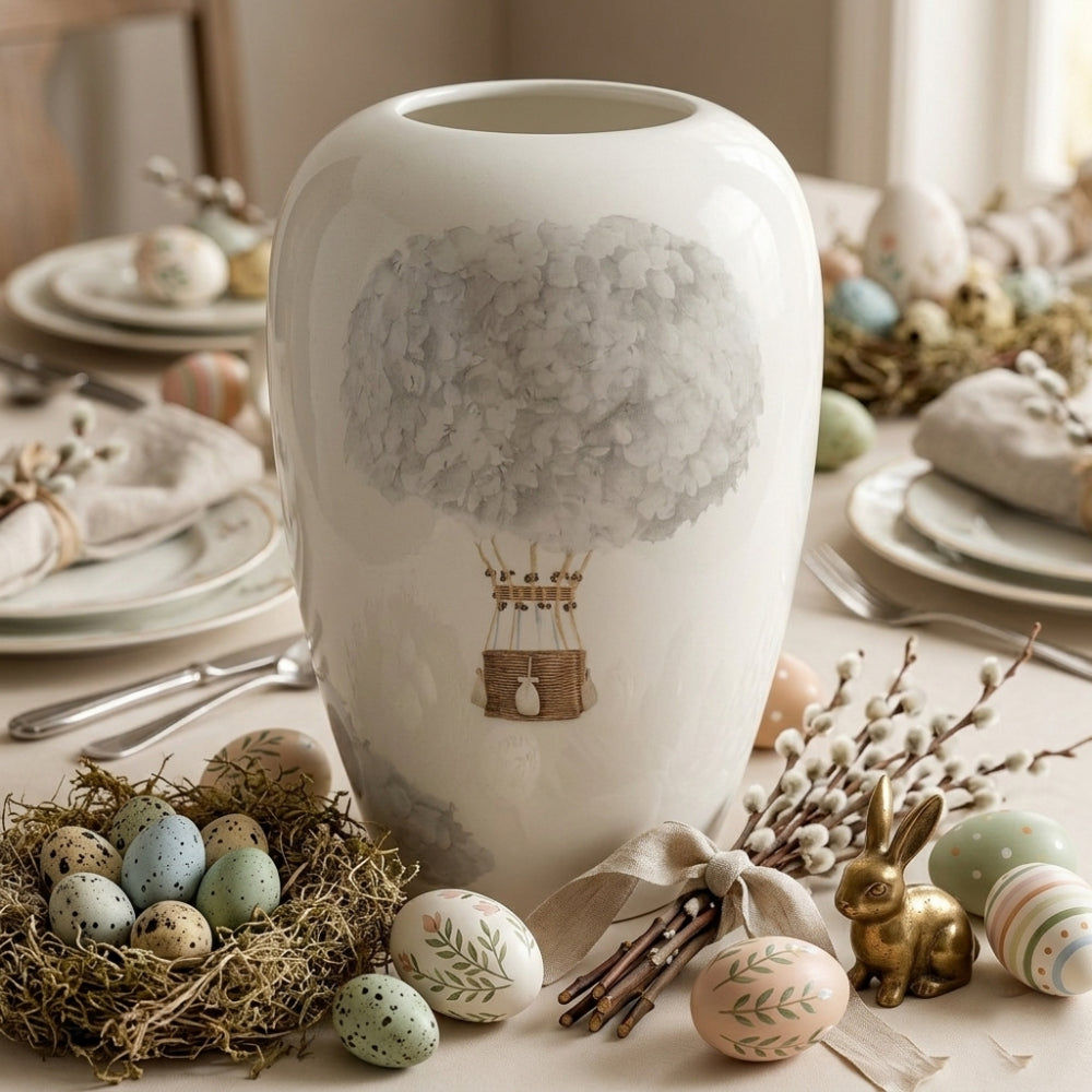 Ceramiche Viva Vaso Porcellana Mongolfiera H 18 cm