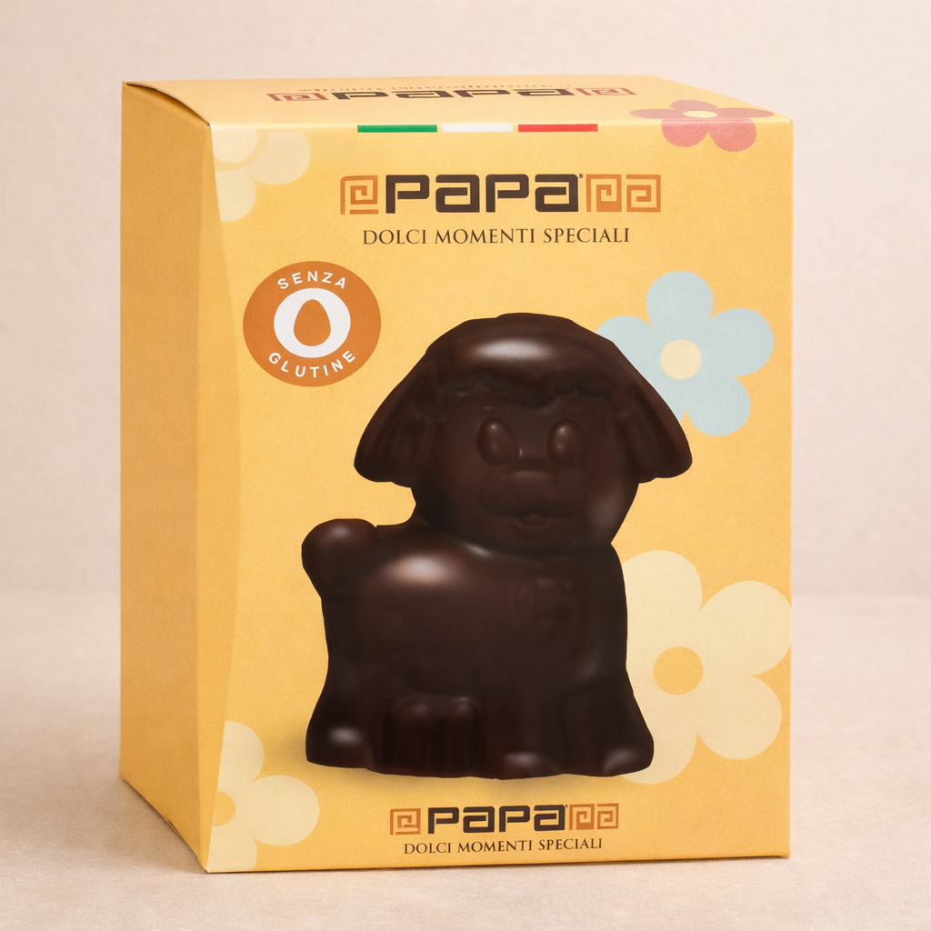 agnellino di cioccolato fondente papa 100 g senza glutine pasqu