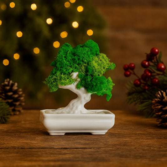 Sharon Bonsai Kokeshi Bianco in Porcellana Dipinta 12 cm