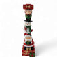 h20 cm Ilary Queen Porta Candele Santa Claus Babbo Natale in Marmorino