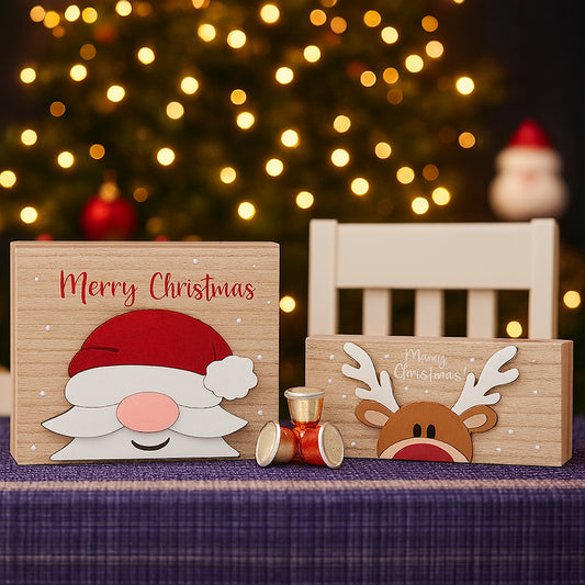 Babbomatto Scatola caffé  20/10 capsule Costadoro in legno Natale