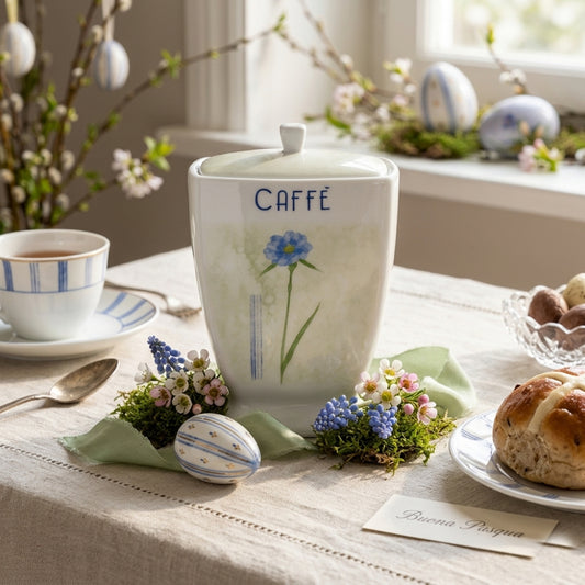 ICC Porcelain Coffee Jar with Sapphire Decoration H 17x11 cm 