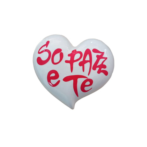 Sharon Cuore Bianco So Pazz e Te Capodimonte 12x14 cm