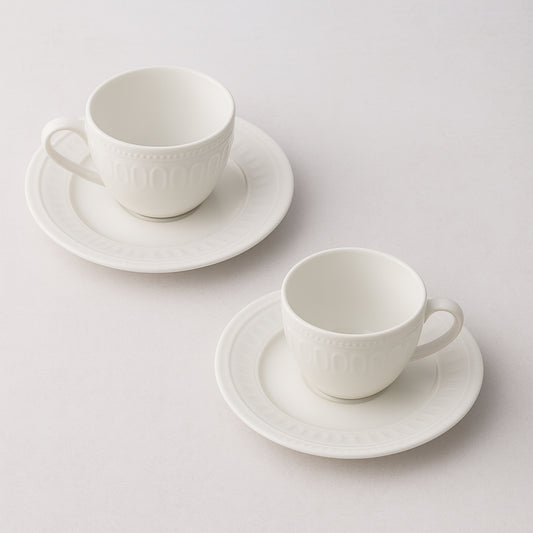 Brandani – Set of 2 Timeless Coffee Cups New Bone China 
