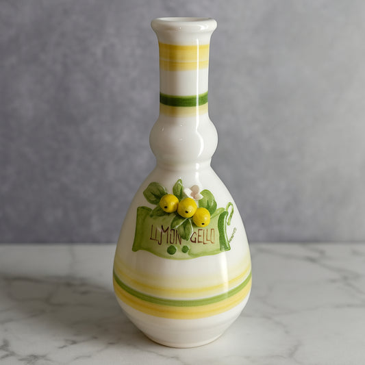 Bottiglia Limoncello in ceramica Vietri decorata a mano H 22 cm – Made in Italy – Le Favole