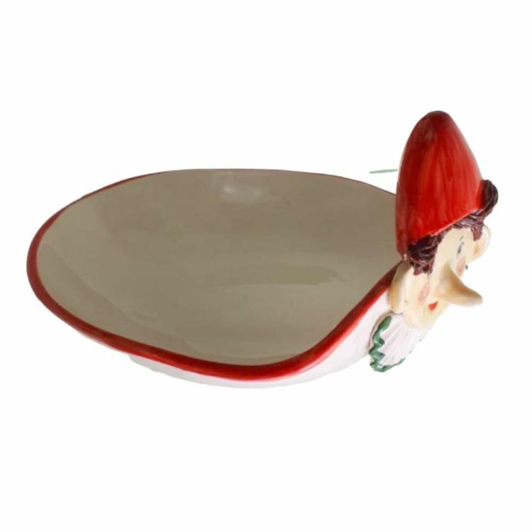 Arthesiana Centro Tavola Porta Bon Bon Pinocchio 27,5cm In Ceramica Fatto Mano Eventi