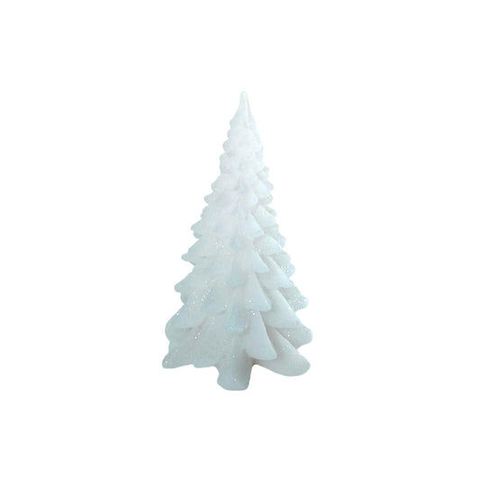 Cereria Parma Albero Pino Medio Bianco Brinato Candela in cera Italiana Profumata H.15,5 cm