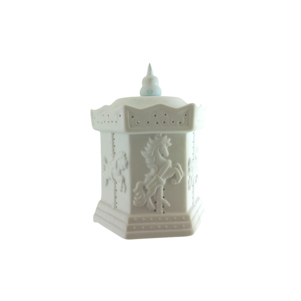 Ilary Queen Giostrina in biscuit Bianco Carosello con Led H.13x9 cm