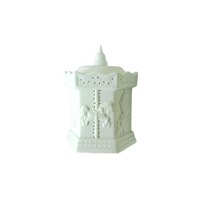 Ilary Queen Giostrina in biscuit Bianco Carosello con Led H.13x9 cm