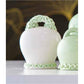 Sharon Campana Tono su Tono Verde Con Giro Roselline Verde In Fine Porcellana Misura H.6/9/12/17 Cm