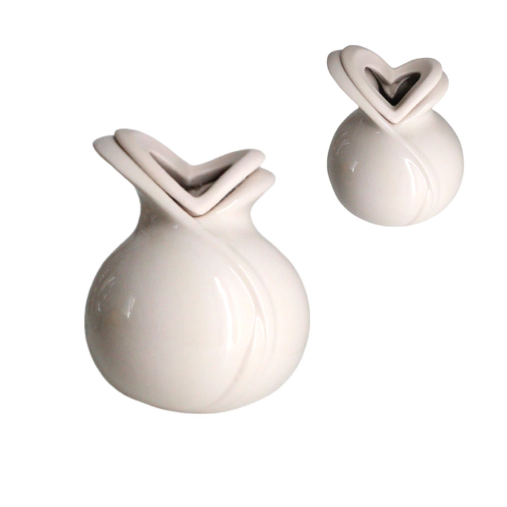 Weds Vaso Diffusore Porcellana e Biscuit decoro Cuori Made In Italy Moderno