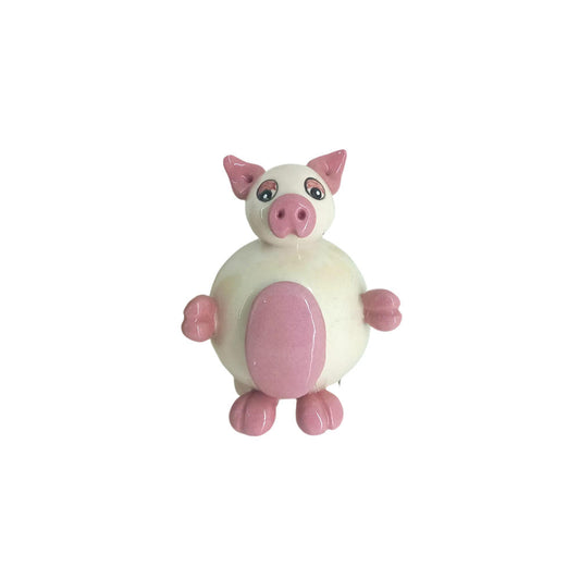 Zampiva Salvadanaio In Ceramica H.10 Cm Maialino Porcellana Made In Italy Pig 91101