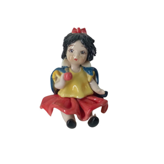 Zampiva Statua Biancaneve H.11 Statuina In Ceramica Made In Italy 00418