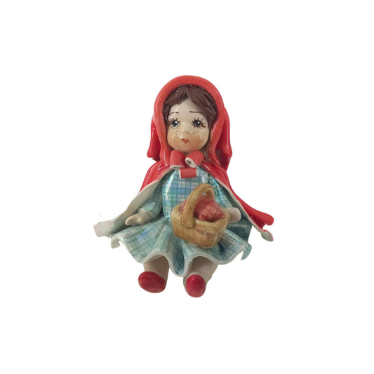 Zampiva Statua Cappuccetto Rosso H.9 Cm Statuina In Ceramica Made In Italy 00361