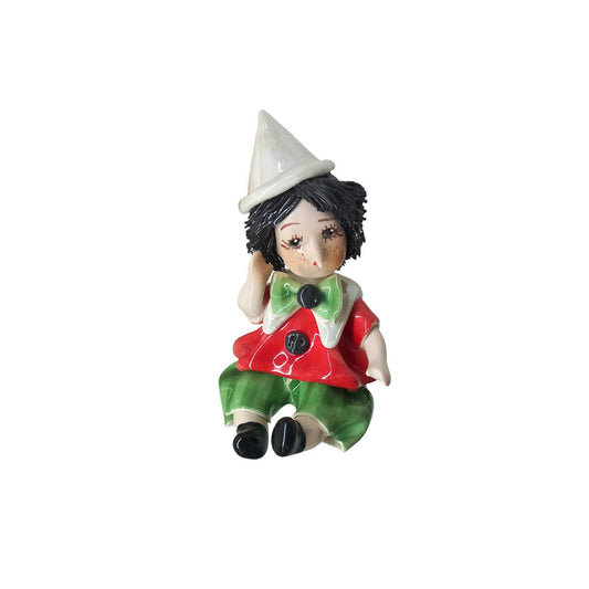 Zampiva Statua Pinocchio H.9 Cm Statuina In Ceramica Made In Italy 00363