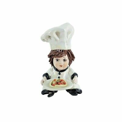 Zampiva Cuoco Chef In Porcellana 9cm Made In Italy Statua Statuina Ceramica